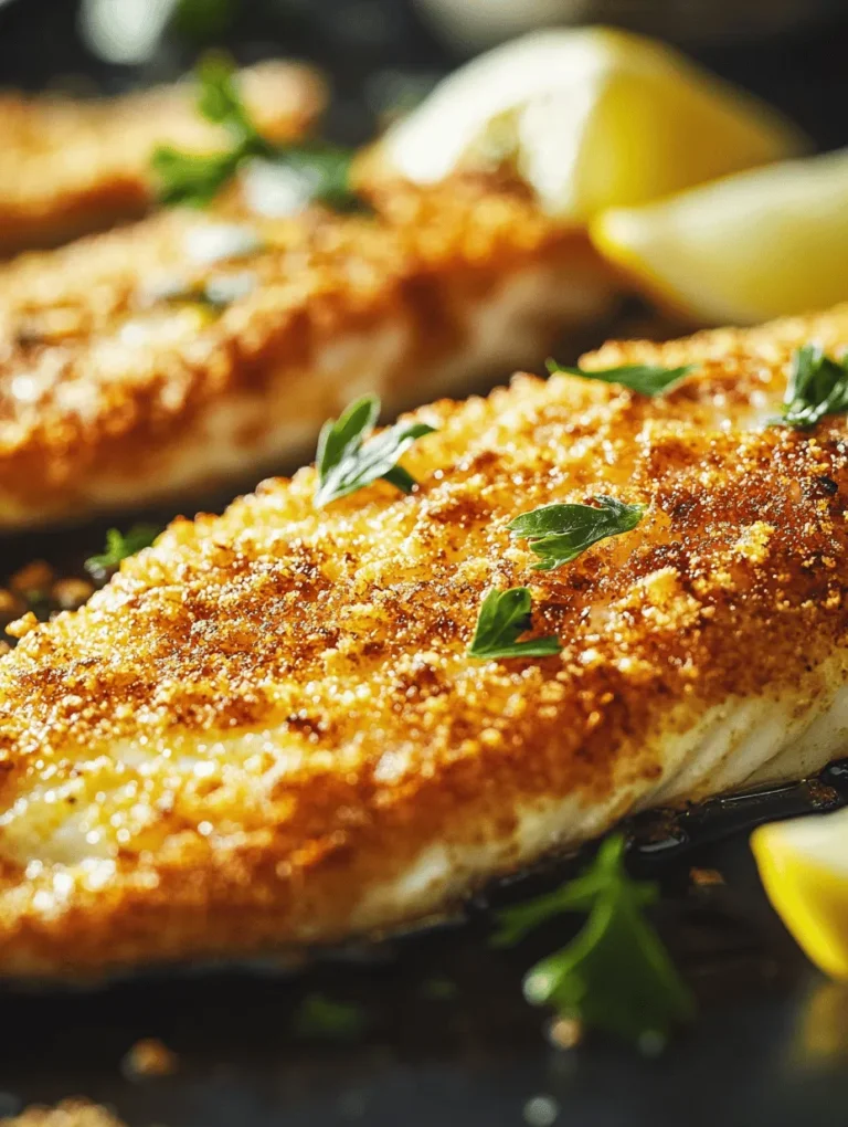 Imagine biting into a perfectly crispy, golden-brown tilapia fillet, where the rich flavors of Parmesan cheese combine with a savory crunch that dances on your palate. This Crispy Parmesan Crusted Tilapia is not just a dish; it's a culinary experience that brings the essence of gourmet dining into your home. Perfect for a weeknight meal or an easy dinner party delight, this recipe is sure to wow your family and friends. With minimal preparation and a mere 30 minutes from start to finish, you’ll want to make this your go-to fish dish!