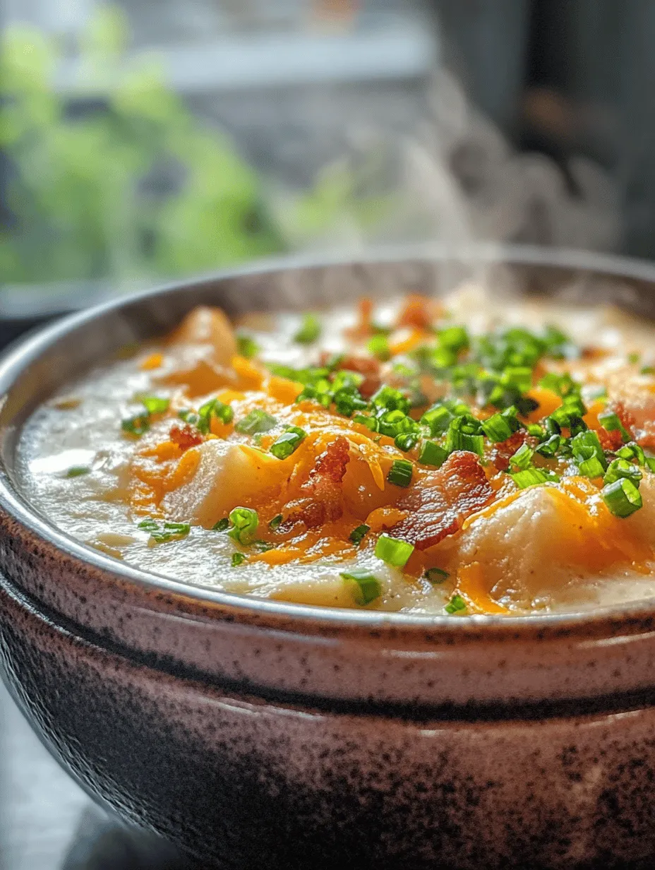 When the cold weather sets in and you crave something warm and indulgent, nothing beats a bowl of Creamy Baked Potato Soup. This rich and velvety soup is the ultimate comfort food, perfect for cozy dinners with family or as a delightful starter for your next gathering. Imagine the flavors of buttery, baked russet potatoes mingling with creamy dairy, savory bacon, and fresh green onions—each spoonful is like a warm hug on a chilly day. This recipe is not just a dish; it’s a nostalgic reminder of home-cooked meals filled with love.