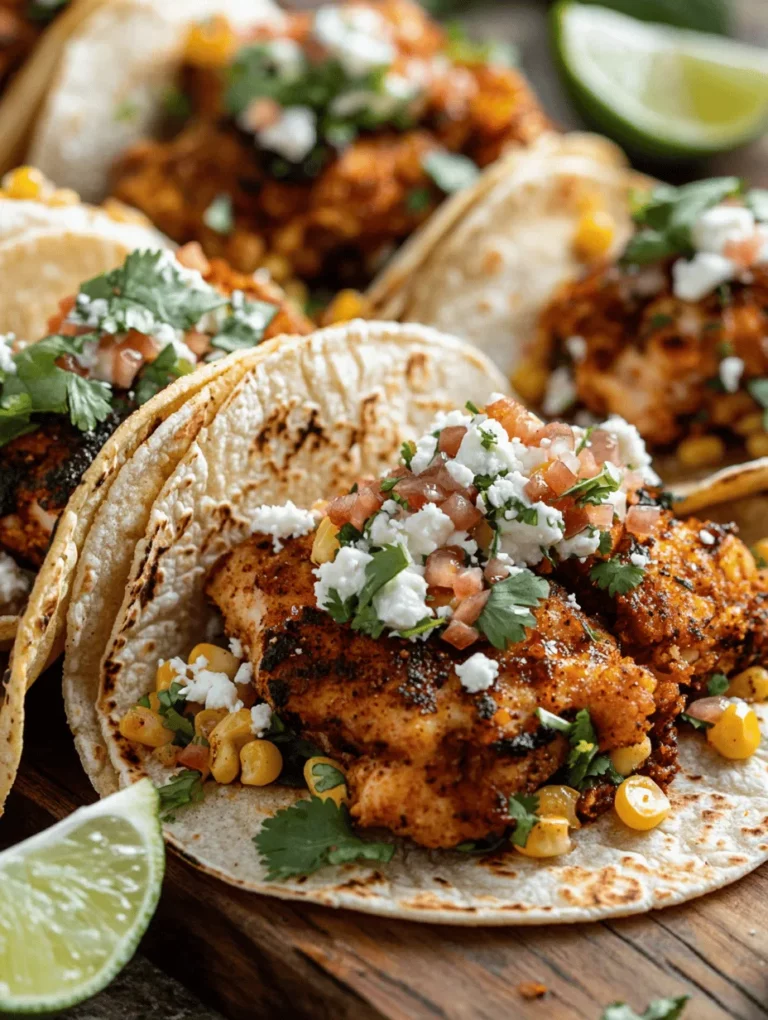 If you're looking for a dish that combines hearty comfort with vibrant flavors, look no further than Fried Chicken Street Corn Tacos with Bacon and Jalapeno Lime Ranch. This mouthwatering recipe is an exciting twist on traditional tacos, merging the crispy delight of fried chicken with the sweet, savory notes of street corn—an iconic Mexican-inspired dish. As you bite into these tacos, you’ll experience a delightful medley of textures and flavors that will leave your taste buds craving more.