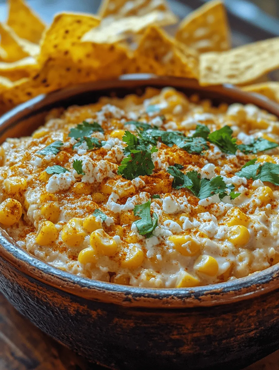 Mexican street corn, known as elote, has gained immense popularity across the globe, celebrated not only for its delectable taste but also for its cultural significance. This traditional dish, often enjoyed from street vendors in Mexico, features grilled corn on the cob slathered in a rich mixture of mayonnaise, cheese, lime, and spices. As food enthusiasts sought a way to enjoy these vibrant flavors in a more shareable format, the Mexican Street Corn Dip was born. This dip captures the essence of elote while providing a creamy texture and bold flavors that make it an instant crowd-pleaser.