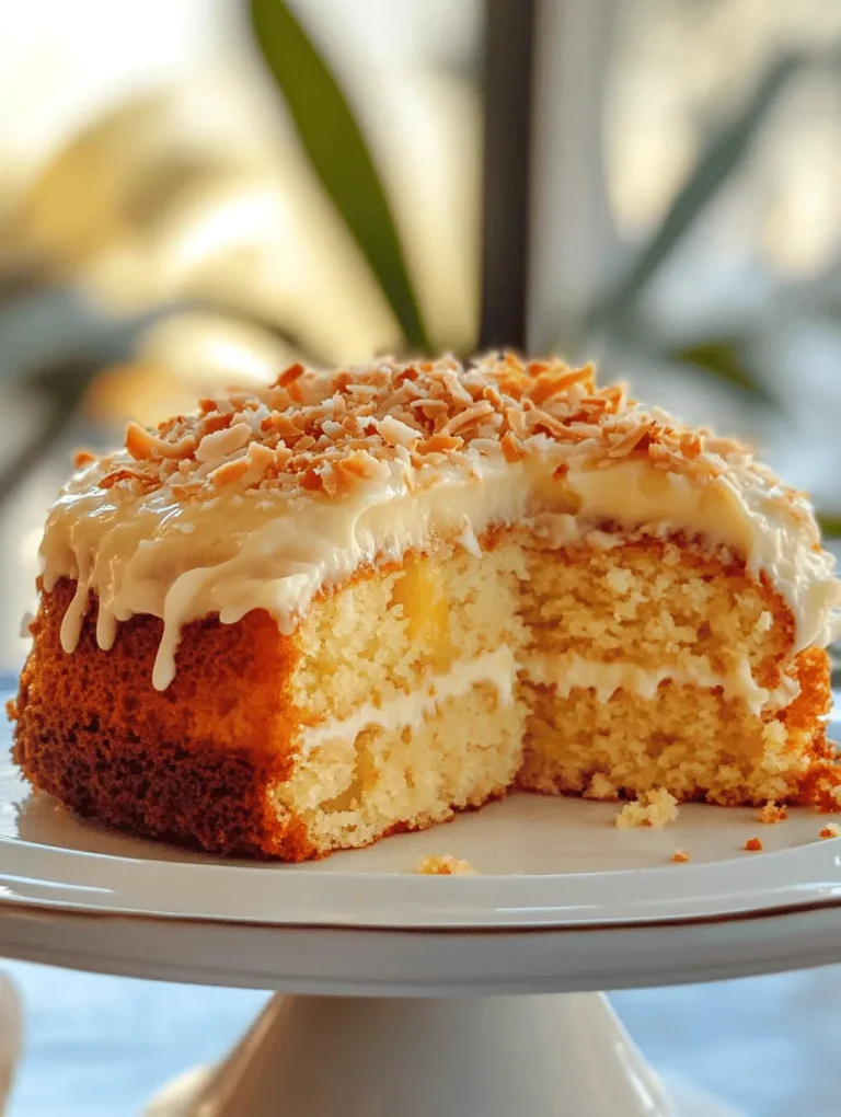 If your tastebuds are ready for a sweet vacation, our Tropical Paradise Pineapple Coconut Cake is just the ticket! Bursting with vibrant tropical flavors, this cake combines the juiciness of pineapple with the sweet richness of coconut, creating a delightful experience that dances on your palate. Perfect for summer parties, family gatherings, or just a delightful treat at home, this cake is an indulgence you won't want to miss. Imagine biting into a fluffy slice, the sunny flavors enveloping you like a warm beach breeze!