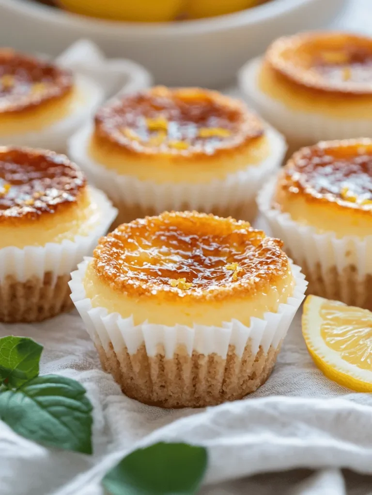 Indulge in a slice of dessert heaven with these Mini Crème Brûlée Cheesecakes! Each little cheesecake offers a creamy, dreamy filling, nestled on a buttery, crumbly crust and topped with a perfectly caramelized layer of sugar. Picture this: a delicate crunch when you crack the top, followed by an explosion of rich flavors melting in your mouth. This recipe is not only simple to follow but also delivers an impressive treat that will marvel your family and friends!