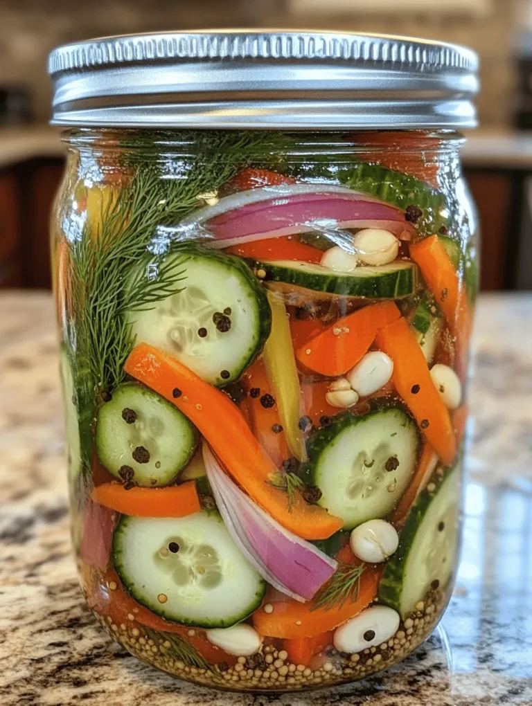 Picture a vibrant, colorful jar bursting with tangy, crunchy vegetables that not only adds zest to your meals but also delights your taste buds! This Zesty Pickled Vegetable Medley is a go-to recipe for anyone who loves the combination of sweet, sour, and a hint of spice. It's not just about flavor; it's about enjoying a textural journey with every bite. Whether you're hosting a summer barbecue, preparing a picnic, or simply looking for a delightful snack, this recipe stands out for its versatility and simplicity.