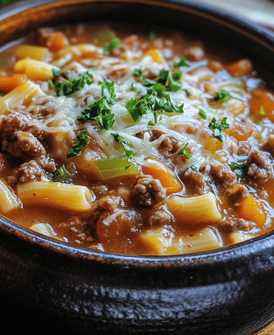 As the chill of winter sets in or when you’re feeling under the weather, few dishes can provide the comfort and warmth of a hearty bowl of Beef & Tomato Macaroni Soup. This timeless recipe is a delightful blend of ground beef, tender macaroni, and a medley of vegetables, all simmered together in a rich tomato broth. With each spoonful, you’re not just nourishing your body; you’re also indulging in a wave of nostalgia. Many of us remember this soup as a staple in our childhood, a dish that brought families together around the dinner table, telling stories and sharing laughter.