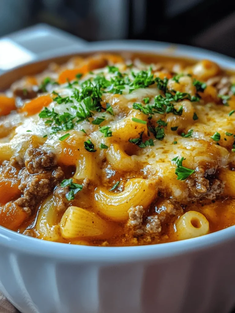 As the chill of winter sets in or when you’re feeling under the weather, few dishes can provide the comfort and warmth of a hearty bowl of Beef & Tomato Macaroni Soup. This timeless recipe is a delightful blend of ground beef, tender macaroni, and a medley of vegetables, all simmered together in a rich tomato broth. With each spoonful, you’re not just nourishing your body; you’re also indulging in a wave of nostalgia. Many of us remember this soup as a staple in our childhood, a dish that brought families together around the dinner table, telling stories and sharing laughter.