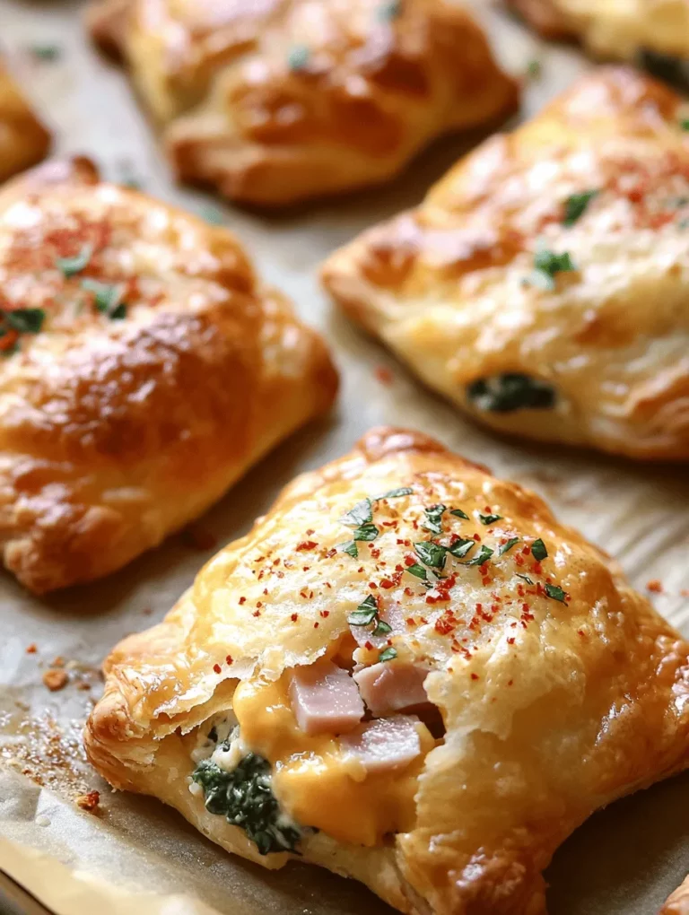 Savory Ham, Cheese & Spinach Puffs are not just a snack; they are a delightful fusion of flavors and textures that can elevate any gathering or meal. Whether you're hosting a brunch, planning a picnic, or simply craving a comforting treat, these puffs are the perfect solution. The combination of flaky pastry, salty ham, creamy cheese, and fresh spinach creates a mouthwatering experience that is hard to resist. They are easy to make, and once you take a bite, you'll understand why they are a favorite among both adults and kids.