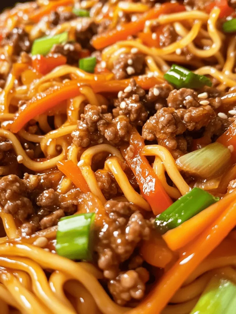 Are you craving a dish that's bursting with flavor and easy to make? Look no further than Mongolian Ground Beef Noodles! This savory and satisfying meal is a delightful combination of tender ground beef, vibrant vegetables, and perfectly cooked noodles, all coated in a luscious sauce. Imagine sitting down with a hot bowl of this dish, the aroma wafting through the air, instantly transporting you to the bustling streets of Mongolia. This recipe is not just another meal; it’s a culinary adventure that's perfect for a family dinner or a quick weeknight meal.