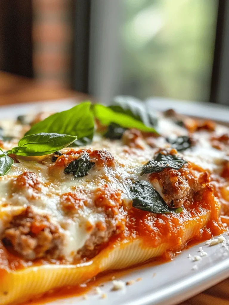 Imagine biting into a generously stuffed pasta shell filled with savory Italian sausage, vibrant spinach, and creamy ricotta, all topped with bubbling marinara and melted cheese. Sausage and Spinach Stuffed Shells is a favorite comfort food that brings warmth and joy to any dinner table. This dish is not just a meal; it's an experience filled with flavor and heart. Perfect for family gatherings and cozy weeknight dinners, these stuffed shells are bound to become a cherished recipe in your kitchen!