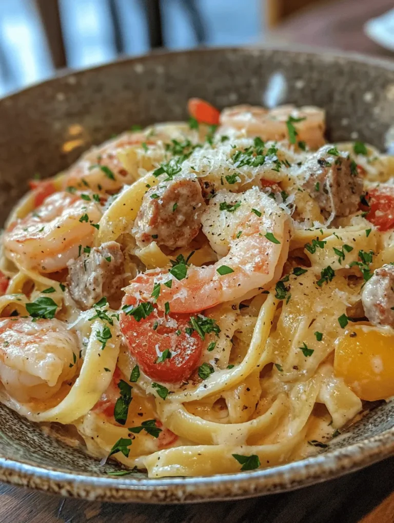 If you're craving a plate packed with flavor that combines the zest of the South with the comforting goodness of pasta, then look no further than this Spicy Cajun Shrimp & Sausage Fettuccine! This dish is a delightful fusion of succulent shrimp, spicy andouille sausage, and creamy fettuccine, all tossed together in a rich, spiced sauce. Perfect for a hearty dinner, this recipe is quick enough for a weeknight meal yet impressive enough for special occasions. Get ready to indulge in a culinary journey that will transport your taste buds straight to New Orleans!