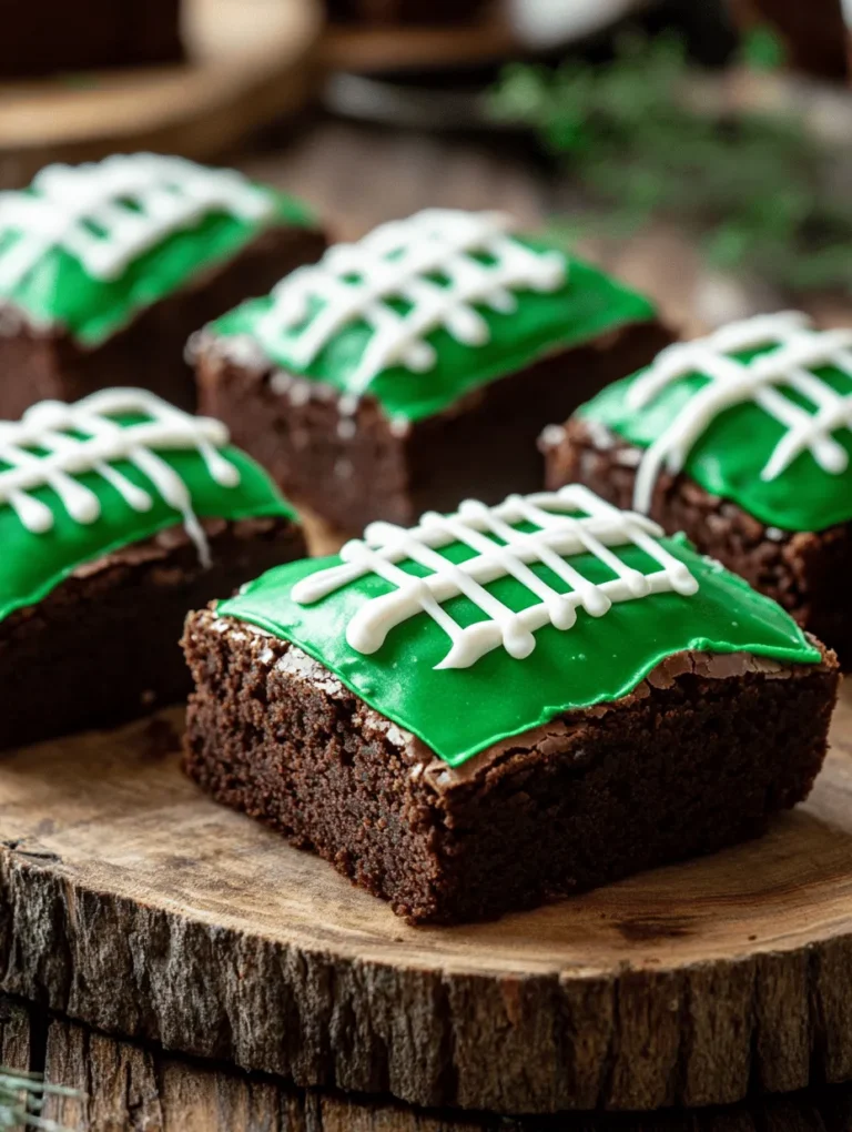 Calling all football fans! If you're searching for a fun and delicious treat to impress your friends during the big game, look no further than these Football-Shaped Brownies. With their rich chocolate flavor and playful football design, these brownies are sure to be the highlight of the party. Picture a platter filled with delectable, fudgy brownies dressed like little footballs, perfect for celebrating touchdowns! Whether it's Super Bowl Sunday or just a casual game night, this recipe will have everyone cheering for more.