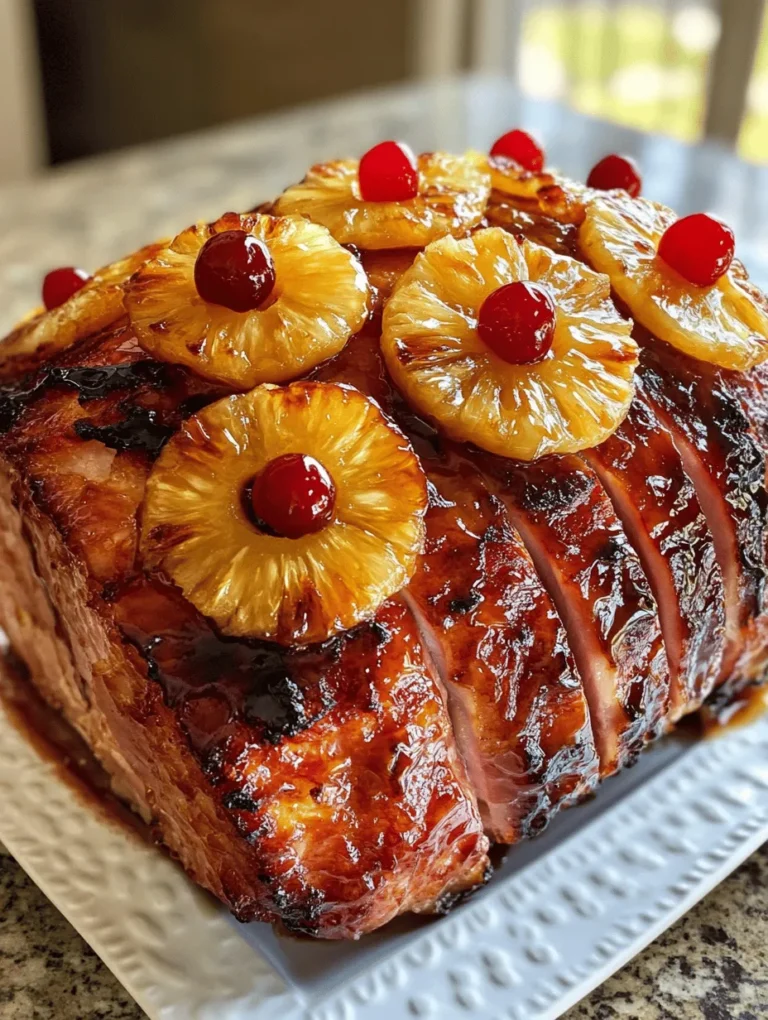 Imagine a stunning centerpiece for your holiday feast: a sweet and savory honey glazed ham adorned with vibrant pineapple rings, glistening under the warm glow of candlelight. This dish not only turns heads but also tantalizes taste buds, merging rich flavors with a delightful texture that makes every bite memorable. With its appealing appeal and rich tradition, this recipe is perfect for family gatherings and special occasions.