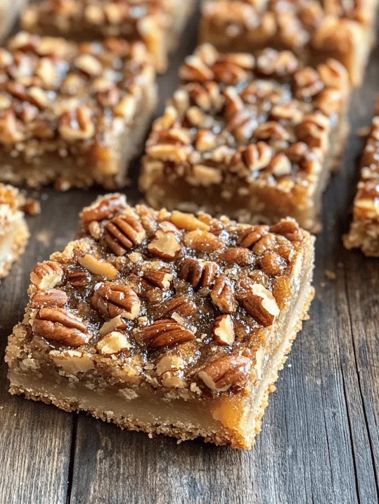 Indulge in the sweet, nutty goodness of Southern Pecan Praline Bars! These delectable treats embody the rich flavors of the South, combining buttery goodness with the delightful crunch of pecans and a hint of butterscotch. Perfect for family gatherings, potlucks, or simply dessert at home, these bars are sure to impress your guests and satisfy your sweet tooth. You'll find that each bite offers a chewy texture with a golden, caramelized top, making them a delightful highlight after any meal.