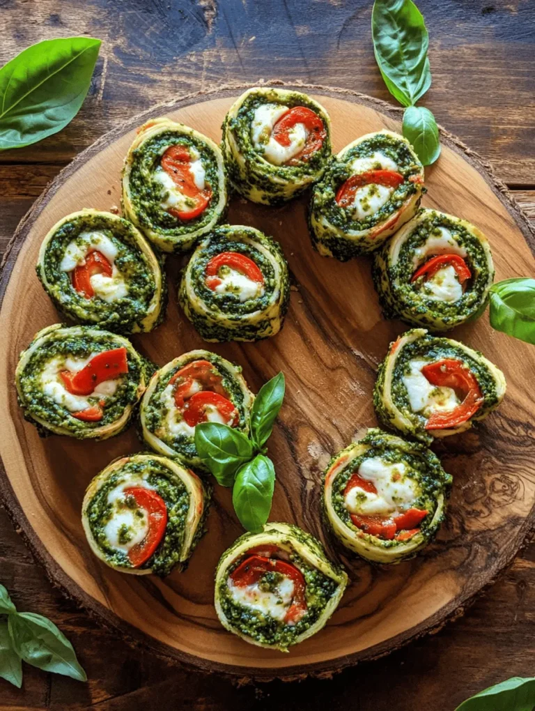 Welcome the New Year with a burst of flavor and color with these delightful Pesto Pinwheels! Perfect as appetizers for a festive gathering or a light snack, these pinwheels combine the aromatic taste of fresh basil pesto with gooey mozzarella and vibrant roasted red peppers. Each bite is a perfect blend of creaminess and zest that captures the holiday spirit! Whether you’re hosting a party or bringing a dish to share, these pinwheels will surely steal the show!