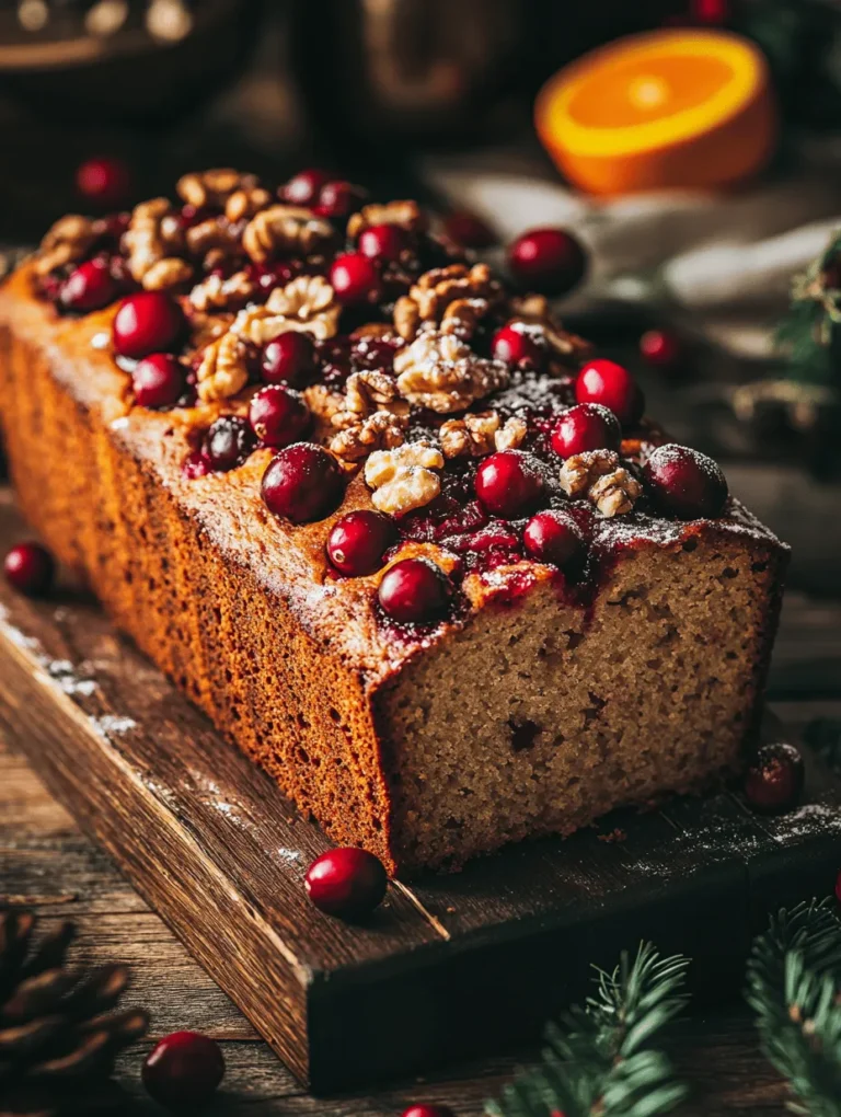 Imagine the delightful aroma of freshly baked bread, infused with the tangy brightness of orange and the tart sweetness of cranberries wafting through your kitchen. This Festive Cranberry Orange Bread is not just a treat for the taste buds but a feast for the senses, making it an ideal centerpiece for your holiday table. It’s perfect for breakfast, brunch, or as a lovely treat with afternoon tea. What’s more, it’s a cherished recipe passed down through generations, each bite bursting with flavors that evoke warm memories of family and celebration.