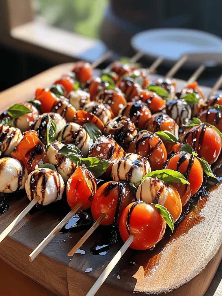 As the clock ticks down to midnight, there’s no better way to celebrate than with New Year’s Eve Caprese Skewers! These vibrant, elegant skewers are a feast for the eyes and the palate, combining juicy cherry tomatoes, creamy mozzarella balls, and fragrant basil leaves drizzled in a luscious balsamic reduction. Their fresh flavors and colorful presentation make them the perfect appetizer to ring in the New Year. Plus, they’re easy to make, keeping your stress levels in check as you prepare for the festivities.