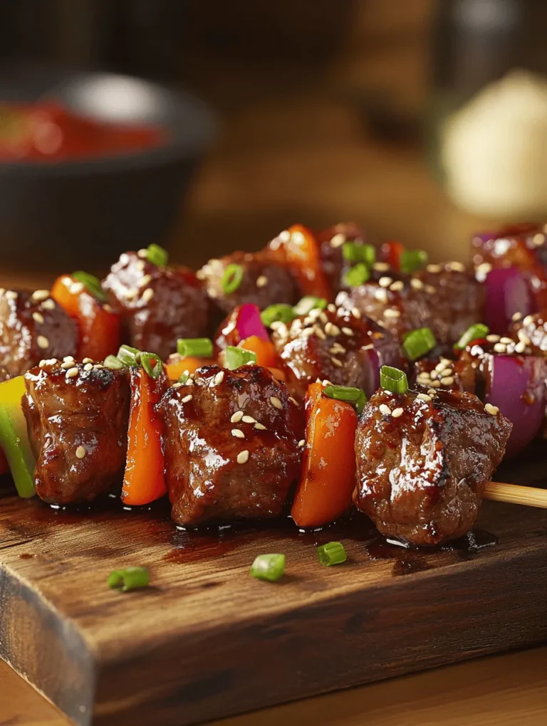 Imagine biting into succulent Sweet and Sticky Teriyaki Beef Skewers, perfectly charred and bursting with flavor. Each skewer offers a delightful blend of tender marinated beef and colorful grilled vegetables, creating a vibrant and mouthwatering dish that’s perfect for summer barbecues or family dinners. This recipe stands out due to its easy preparation and the irresistible sweet and savory marinade that coats everything for an unforgettable taste experience.