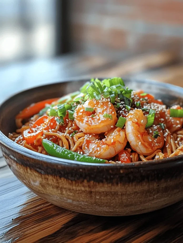 Get ready to turn up the heat with this Fiery Szechuan Shrimp Noodles recipe! This dish is a vibrant explosion of flavors, perfectly marrying the bold spice of Szechuan chili paste and the crunch of fresh vegetables. The shrimp is tender and juicy, while the egg noodles soak up all the spicy goodness. Whether you're looking to impress at a dinner party or simply craving a delicious homemade meal, this recipe is your ticket to a delightful culinary experience.