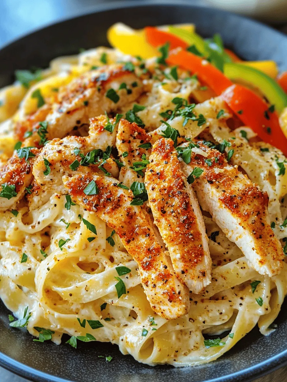 Are you ready to indulge in a dish that’s bursting with flavor and comfort? The Spicy Cajun Chicken Alfredo is a delightful twist on the classic creamy pasta dish, seamlessly blending the rich flavors of Cajun cuisine with a velvety Alfredo sauce. Imagine juicy strips of chicken, coated in zesty Cajun seasoning, tossed with fettuccine pasta, and draped in a luscious cream sauce. Whether you're hosting a dinner party or enjoying a cozy night in, this dish is sure to impress!