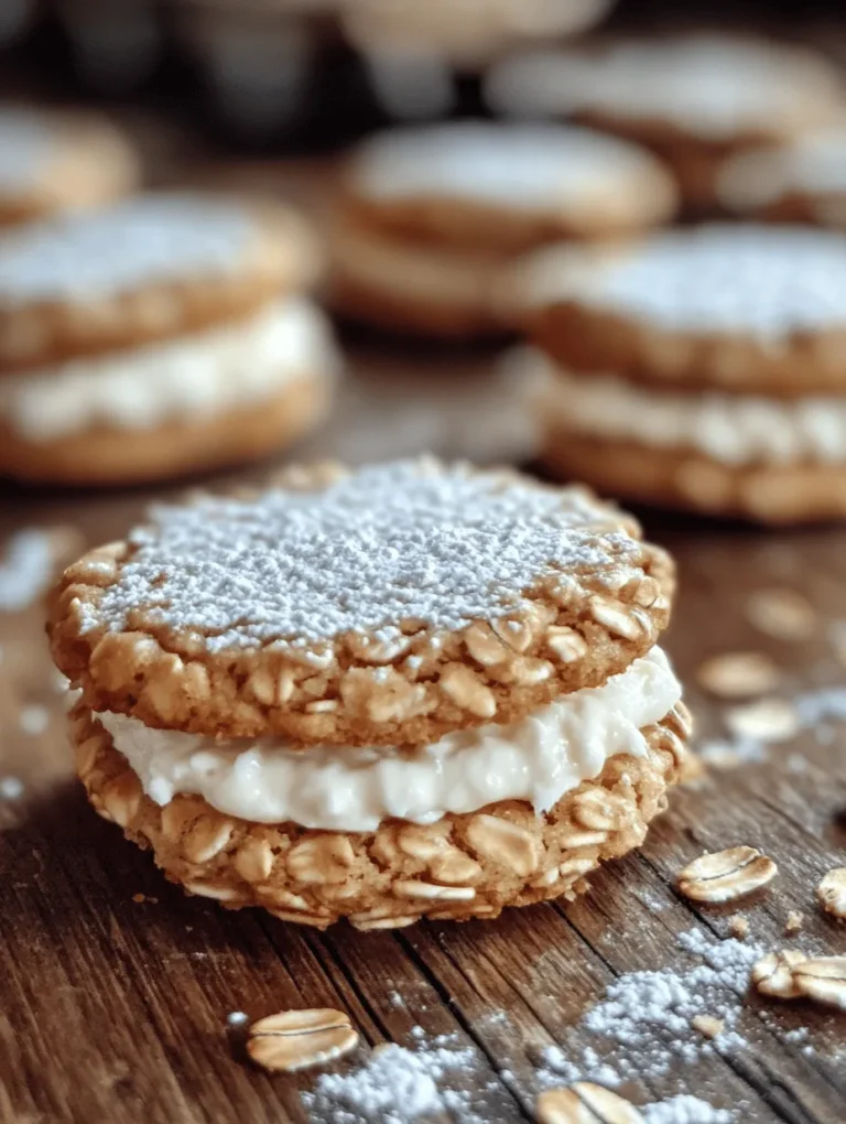 Imagine biting into a soft, chewy cookie that brings you back to your childhood. These Cream-Filled Oatmeal Sandwich Cookies offer that nostalgic charm, combining the wholesome goodness of oats with a rich cream cheese filling. Perfect for any occasion, these cookies are not only delicious but also satisfy your sweet tooth with every bite. Whether you're making them for a family gathering or just treating yourself, these cookies are sure to impress!