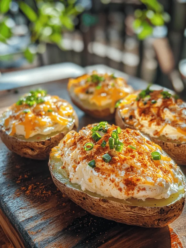 Imagine taking a hearty russet potato, perfectly baked to soft perfection, and loading it with creamy cheese, crispy bacon, and fresh green onions. These Loaded Twice-Baked Potatoes are not just side dishes but stars of the dinner table! Ideal for cozy family dinners or impressive gatherings, this recipe is special in every way. But what makes it even more memorable? It’s a hit among friends and family, often sparking laughter and warmth around the dinner table. Trust us when we say once you bite into these fluffy, cheesy potato delights, you'll be coming back for seconds!