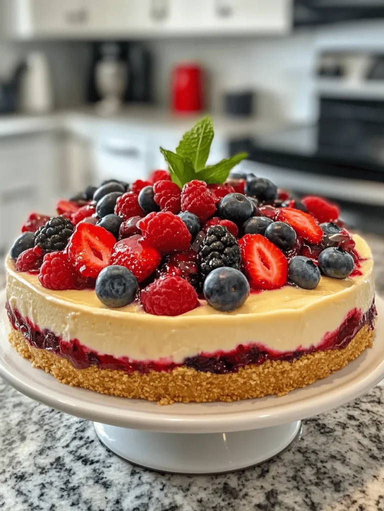 Imagine a creamy, decadent cheesecake layered with vibrant, fresh berries – this Triple Layer Berry Cheesecake Pie is an irresistible dessert that’s perfect for any occasion! With a buttery graham cracker crust, a velvety cream cheese filling, and juicy layers of strawberries, blueberries, and raspberries, it’s a feast for both the eyes and the palate. This vibrant pie is not only mouth-watering but also a celebration of fresh summer flavors. Whether served at a holiday gathering, a birthday party, or just a cozy family dinner, this cheesecake is sure to impress!