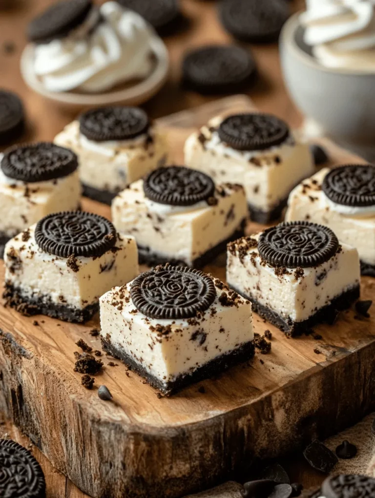 If you're looking for a dessert that combines the delicious flavors of your favorite cookie with a creamy, decadent cheesecake base, then look no further! Oreo Bliss Cheesecake Bites are the perfect sweet treat to impress your family and friends. These delightful bites are not only simple to make but are sure to satisfy your sweet tooth with their rich and creamy texture. Imagine sinking your teeth into a perfectly chilled cheesecake layered atop a crunchy Oreo crust—pure bliss in every bite!