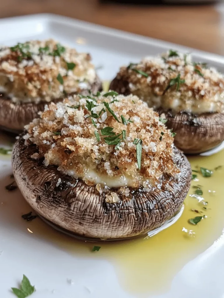 Imagine a platter of Savory Garlic Herb Stuffed Mushrooms sitting before you, their golden-brown tops catching the light and enticing the senses. These delightful little bites are brimming with a creamy filling that combines garlic, herbs, and cheese, making them a favorite at gatherings, parties, or even as a special weeknight treat. What makes this dish truly special is not just its delectable taste, but the memories it creates—gathering around with family and friends, sharing stories, and enjoying each other's company over delicious food.