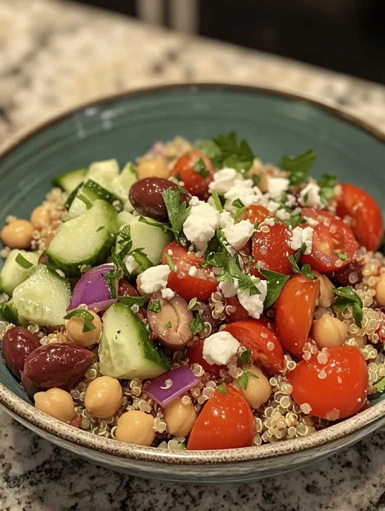 Are you craving a dish that is not only delicious but also healthy and easy to prepare? Look no further than the Quick Mediterranean Delight Bowl! This vibrant bowl is packed with colors and flavors, combining the tanginess of feta, the freshness of veggies, and the heartiness of quinoa. Perfect for a quick lunch or a light dinner, this recipe stands out due to its simplicity and the refreshing taste of the Mediterranean. Imagine digging into a bowl bursting with the warmth of the sun and the essence of Greek cuisine, and you'll be just a step away from experiencing it.