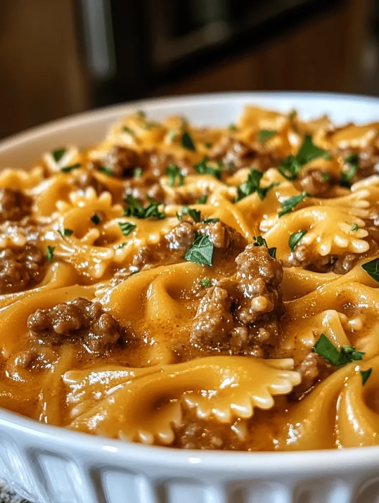 When it comes to comfort food, few dishes can rival the creamy richness of Velveeta Beef & Bowtie Pasta. This delightful recipe combines the satisfying textures of pasta with the savory goodness of ground beef and the smooth, melty allure of Velveeta cheese. It's the perfect meal for any occasion, whether you're feeding a hungry family or looking for a quick and easy dinner after a long day. The creamy sauce envelops the bowtie pasta, creating a dish that is not only satisfying but also incredibly inviting.