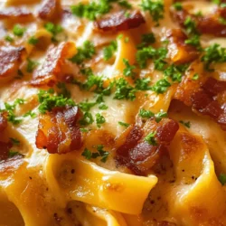 Creamy Bacon Pasta is a dish that has captured the hearts—and appetites—of food lovers everywhere. It seamlessly blends the savory, smoky flavor of crispy bacon with the rich, smooth texture of a creamy sauce, resulting in a meal that is both indulgent and comforting. This delightful recipe is not only perfect for a cozy dinner at home but also an impressive option for entertaining guests. Whether you are trying to impress a date or simply want to treat yourself after a long day, Creamy Bacon Pasta can deliver a satisfying experience.