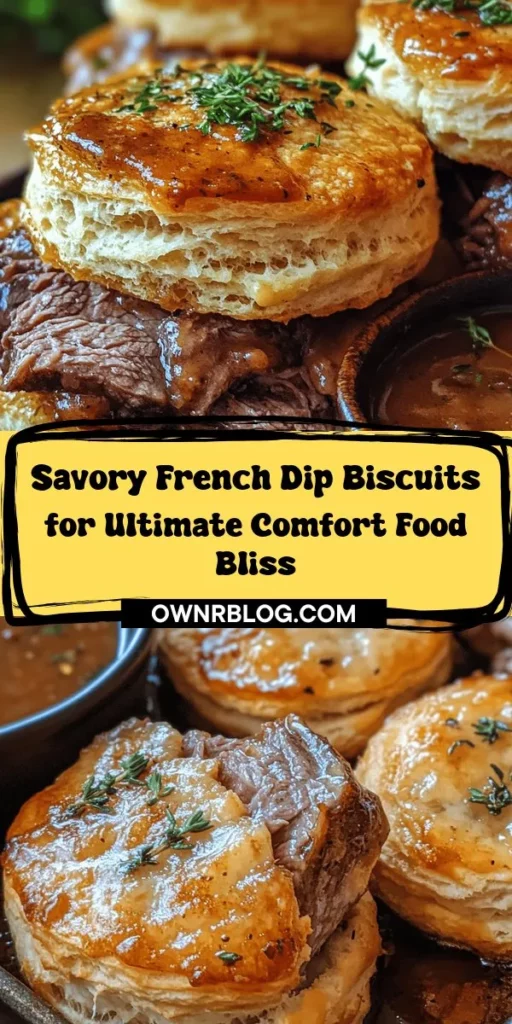 Discover the delicious fusion of comfort food with these French Dip Biscuits! Enjoy savory roast beef enveloped in flaky, buttery biscuits, perfect for gatherings or cozy nights in. This easy recipe combines the rich flavors of a classic French dip sandwich with homemade biscuits, making it a standout dish that is both satisfying and approachable. With just a few simple ingredients and steps, you'll impress your guests and elevate your casual dinner. Ready to indulge in this comforting culinary adventure? Get started on creating these irresistible biscuits today!