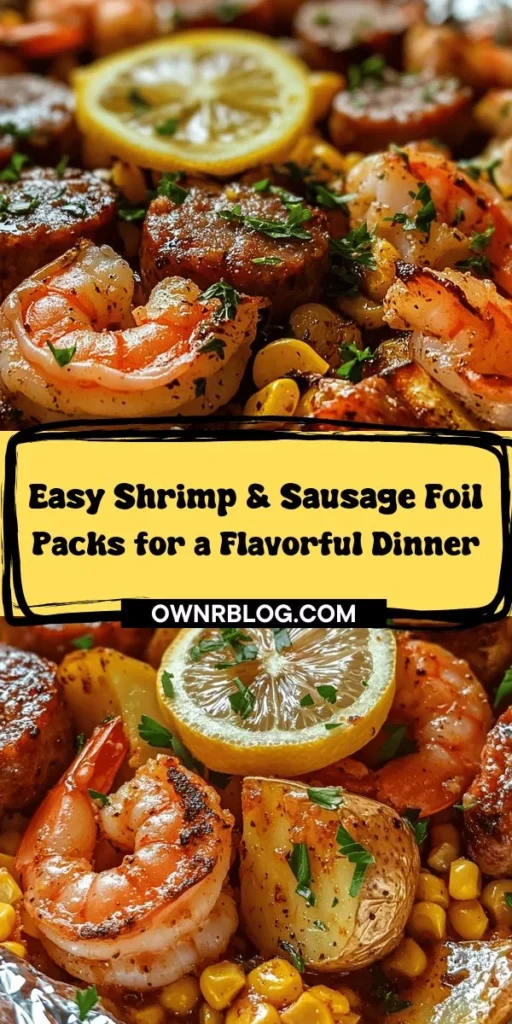 Discover the ultimate Shrimp & Sausage Delight Foil Packs – an easy, flavorful meal perfect for busy weeknights or outdoor gatherings! These foil packs combine succulent shrimp, smoky sausage, sweet corn, and hearty potatoes, seasoned to perfection. Simple to prepare and customizable to fit any palate, this dish is ideal for minimal cleanup and maximum taste. Try it today! #FoilPackMeals #ShrimpAndSausage #EasyRecipes #HealthyEating #FamilyDinner #GrillRecipes