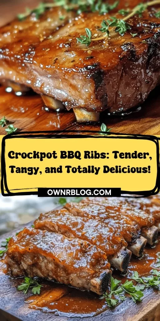 Savor the taste of summer all year round with these Tender & Tangy Crockpot Barbecue Ribs. This recipe delivers fall-off-the-bone goodness infused with a perfect blend of spices, apple cider vinegar, and sweet barbecue sauce. Ideal for busy weeknights or weekend parties, these ribs are simple to prepare and sure to impress. Gather your loved ones and enjoy a flavorful feast that’s easy and satisfying! #CrockpotRibs #BBQRibs #SlowCooking #ComfortFood #MealPrep #FamilyDinner