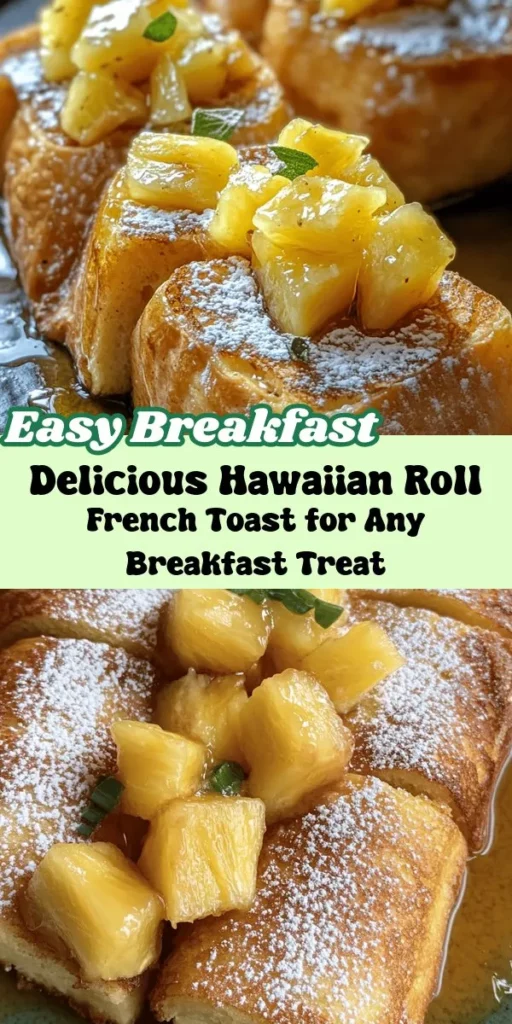 Start your mornings off right with the delicious Hawaiian Roll French Toast! This easy recipe elevates classic French toast by using fluffy Hawaiian sweet rolls soaked in a rich custard mixture. Enjoy the tropical sweetness and soft texture for brunch, special gatherings, or a cozy breakfast treat. With simple ingredients and customizable toppings like fresh fruit, powdered sugar, and maple syrup, every bite feels like a mini-vacation. Discover how to create this delightful dish that’s sure to impress anyone at your table!