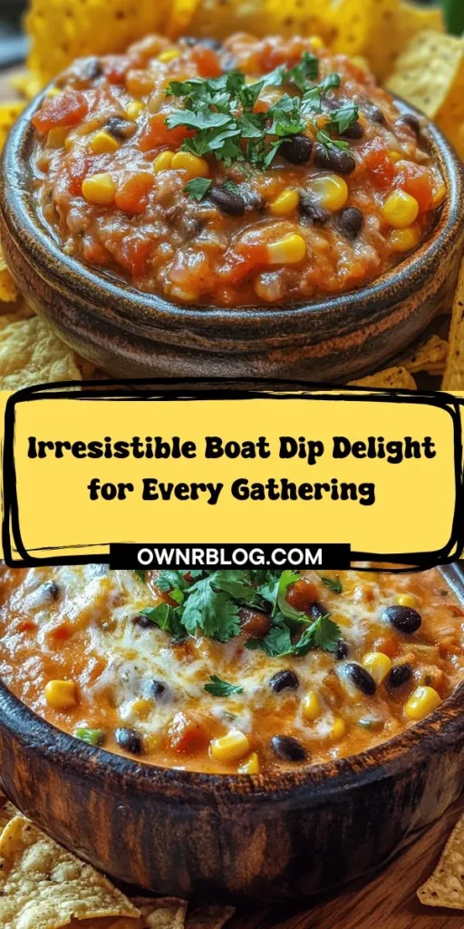 Discover the perfect crowd-pleaser with Boat Dip Delight! This creamy dip blends tomatoes, green chilies, and savory ingredients like cream cheese and cheddar cheese, making it ideal for parties, boat outings, or cozy nights in. Easy to prepare and customizable, it can be served with tortilla chips or fresh veggies. Get ready to impress your guests with this irresistible treat! #BoatDipDelight #DipRecipes #PartyFood #Appetizers #CreamyDip #EasyRecipes #FoodieFun #SnackTime