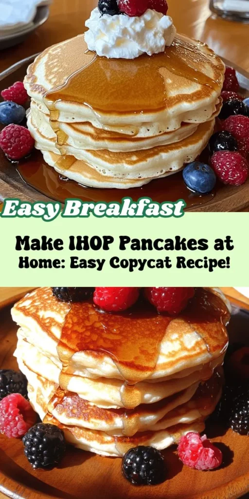 Bring the joy of IHOP right into your kitchen with this easy and delicious copycat pancake recipe! Fluffy and light, these pancakes are perfect for drizzling syrup, adding fresh fruits, or enjoying with crispy bacon. Discover the essential ingredients and simple steps to whip up a stack that rivals your favorite diner. Ideal for weekends or special occasions, this recipe will have everyone coming back for more. Dive into the world of homemade pancakes and impress your family and friends with your culinary skills!