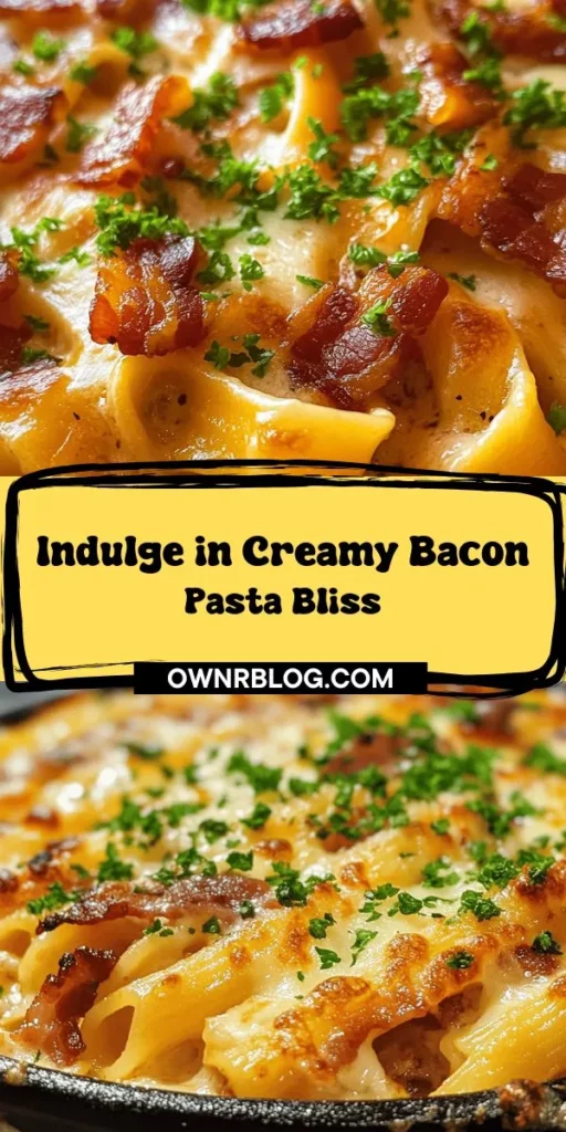 Discover the ultimate comfort dish with Creamy Bacon Pasta! This indulgent recipe combines crispy bacon with a rich, creamy sauce that clings perfectly to fettuccine. It’s a simple yet impressive meal for cozy dinner nights or entertaining guests. Learn about the key ingredients, cooking techniques, and tips for a delectable pasta experience that will leave everyone wanting more. Elevate your dining game with this savory delight! #CreamyBaconPasta #ComfortFood #PastaLovers #CookingTips #DeliciousRecipes #PastaDinner #HomeCooking