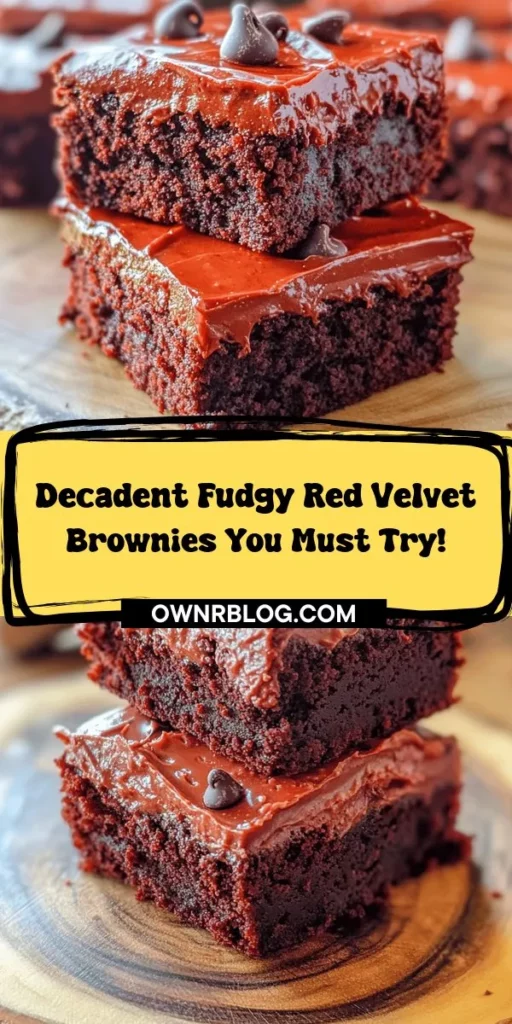 Indulge in the decadent world of fudgy red velvet brownies! This delightful dessert combines the rich, chocolatey flavor of traditional brownies with the unique twist of red velvet cake, resulting in a visually stunning treat. Perfect for any occasion, from birthdays to casual gatherings, these easy-to-make brownies promise to impress both novice bakers and seasoned chefs alike. With simple ingredients and step-by-step instructions, you’ll create a fudgy masterpiece that’s sure to tantalize your taste buds. Don't forget to try them with cream cheese frosting for an extra touch of indulgence!