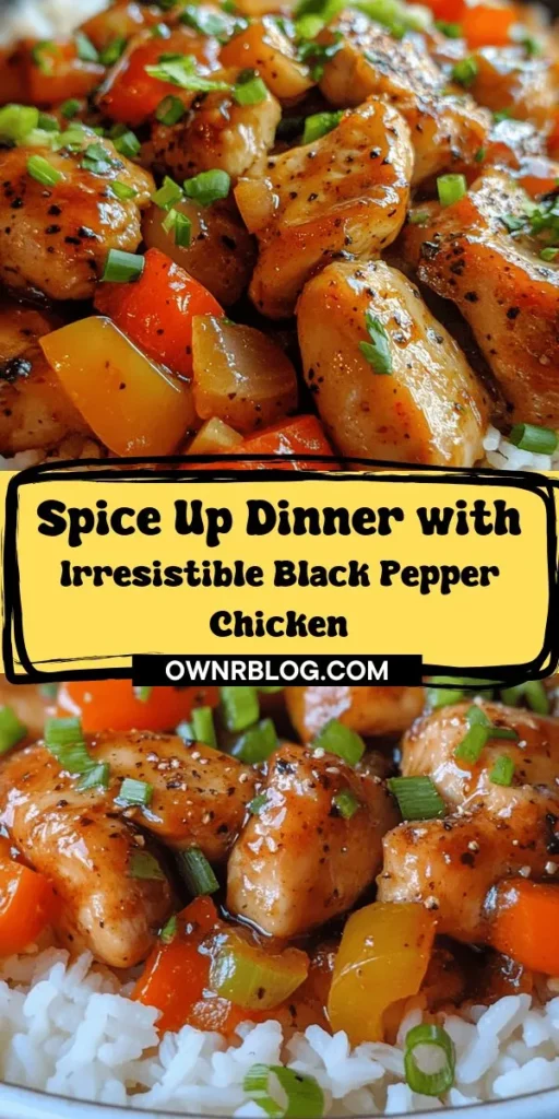 Discover the mouthwatering flavors of Black Pepper Chicken with this simple yet bold recipe! Perfect for any dining occasion, this dish combines tender chicken thighs marinated in soy sauce and freshly cracked black pepper for a delightful kick. Learn about the origins of this Asian favorite, essential ingredients, and step-by-step cooking techniques to create a meal that will impress your family and friends. Plus, get tips on how to customize the spice level and incorporate colorful vegetables for an extra boost of nutrition. Transform your dinner table with this spicy delight today!