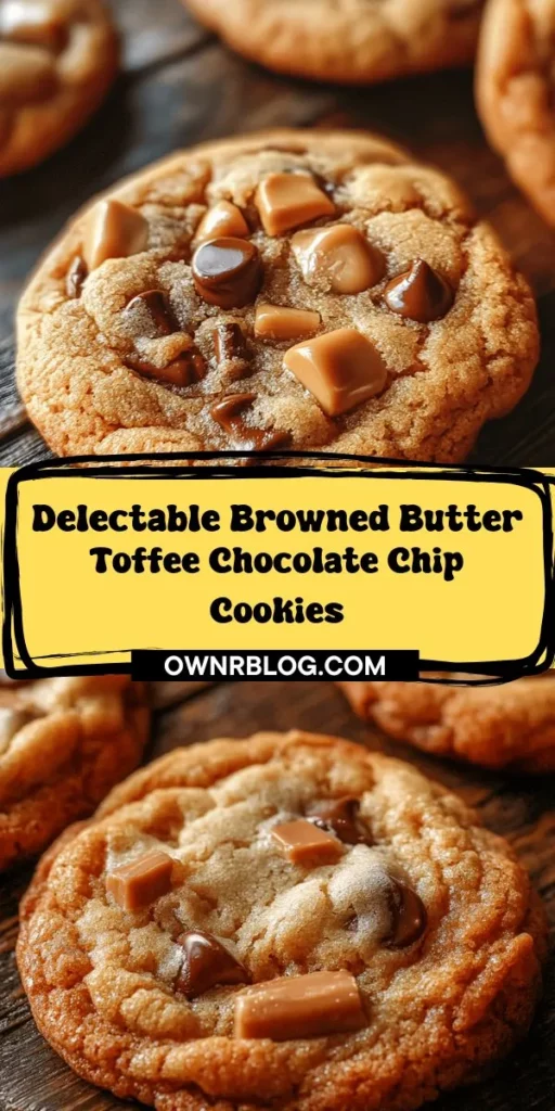 Indulge in the delicious world of Browned Butter Toffee Chocolate Chip Cookies! These cookies combine the nutty aroma of browned butter, sweet toffee bits, and rich chocolate chips for a heavenly treat. Perfectly balancing chewy and crunchy textures, they’re a must-bake for any cookie lover. Get ready to impress with this essential recipe that elevates your baking game to the next level! #Baking #Cookies #Chocolate #Desserts #BrownedButter #Toffee #Yummy