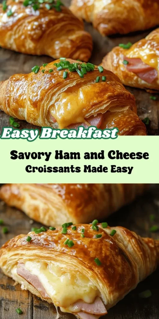 Satisfy your cravings with our easy savory baked ham and cheese croissants recipe! These flaky pastries are perfect for breakfast, lunch, or an appetizer at your next gathering. Made with simple ingredients like crescent roll dough, deli ham, and Swiss cheese, they offer a delightful combination of flavors in every bite. Add a touch of Dijon mustard and garlic butter for extra flavor, and watch how quickly they disappear! Perfectly golden and indulgently cheesy, these croissants are a true crowd-pleaser. Discover how to make these delicious treats today!