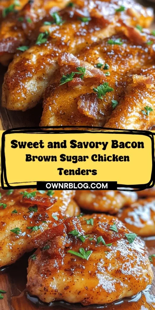 Discover the mouthwatering delight of Bacon Brown Sugar Chicken Tenders! This recipe combines the savory crunch of crispy bacon with the sweet richness of brown sugar, creating a flavor experience that's both comforting and exciting. Perfect for family dinners or as a show-stopping appetizer at gatherings, these tenders are easy to prepare and sure to impress. With a crispy, caramelized exterior and juicy chicken inside, they're a true crowd-pleaser. Elevate your mealtime with this delicious dish that balances sweet and savory like never before!