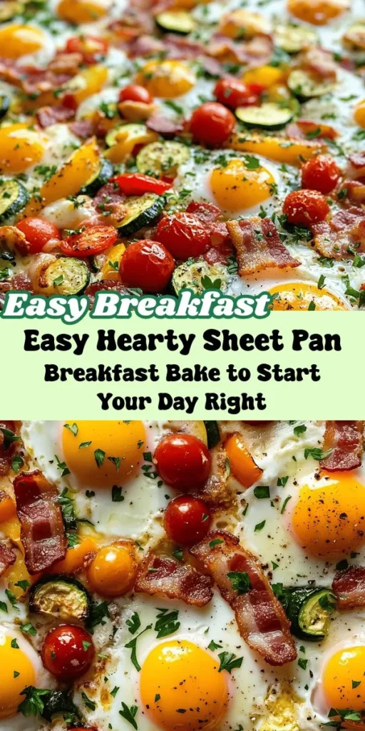 Start your day off right with a Hearty Sheet Pan Breakfast Bake! This delicious and comforting dish combines eggs, crispy bacon or sausage, fresh vegetables, and melted cheese, all baked to perfection on a single pan. Perfect for busy mornings or gathering loved ones for brunch, its versatility allows you to customize ingredients to fit all dietary preferences. Enjoy the delightful aromas and flavors while providing a filling, nutritious meal that everyone will love. Discover how easy it is to make breakfast a joyful occasion with this satisfying recipe!