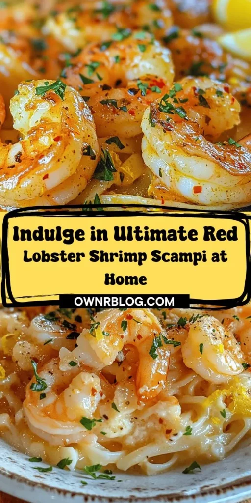 Indulge in the flavors of the ultimate Red Lobster shrimp scampi right in your own kitchen! This recipe combines succulent shrimp, a rich garlic butter sauce, and a splash of white wine to create a deliciously satisfying dish. Perfect for special occasions or a cozy dinner, shrimp scampi is a classic that brings together simple ingredients for an unforgettable meal. Follow our step-by-step guide to master this seafood delight and impress your family and friends with a restaurant-quality experience at home. Explore tips on selecting the best shrimp and wine, plus ideas for perfect pairings that complete your dining experience!