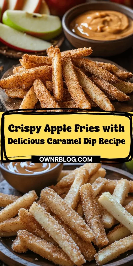 Discover a fun and delicious twist on traditional apple dishes with Crispy Apple Fries and Blissful Caramel Cream Dip! This recipe transforms fresh apples into golden, crispy snacks that are perfect for any occasion. Enjoy the crunchy texture of the apple fries, made with tart Granny Smith and sweet Honeycrisp apples, paired with a rich caramel cream dip featuring cream cheese and heavy cream for added indulgence. Ideal as a sweet dessert or a tasty afternoon snack, these apple fries are not just tasty but also a healthier way to enjoy fruit. Gather your ingredients and treat your family and friends to this irresistible treat!