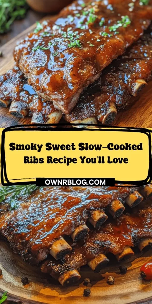 Discover the ultimate guide to Smoky Sweet Slow-Cooked Barbecue Ribs that are juicy, tender, and bursting with flavor. This mouthwatering recipe will elevate your cooking game, perfect for gatherings and family dinners. From selecting the best baby back ribs to mastering the ideal dry rub and barbecue sauce, every step is covered. Get ready to impress with your own delicious batch of slow-cooked ribs! #BarbecueRibs #SlowCooked #Foodie #BBQ #CookingTips #RibRecipe #ComfortFood