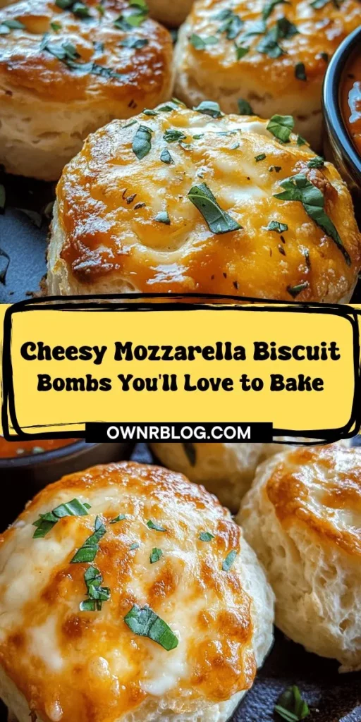 Indulge in the ultimate comfort food with these Freshly Baked Mozzarella Biscuit Bombs! Flaky, buttery biscuits filled with gooey mozzarella make the perfect snack for any occasion. Easy to prepare and customizable with your favorite cheeses and herbs, these tasty treats are sure to impress. Serve warm with marinara sauce for a delightful experience. Discover the joy of homemade snacks today! #MozzarellaBiscuitBombs #ComfortFood #EasyRecipes #CheeseLovers #BakingFun #SnackTime #HomemadeGoodness