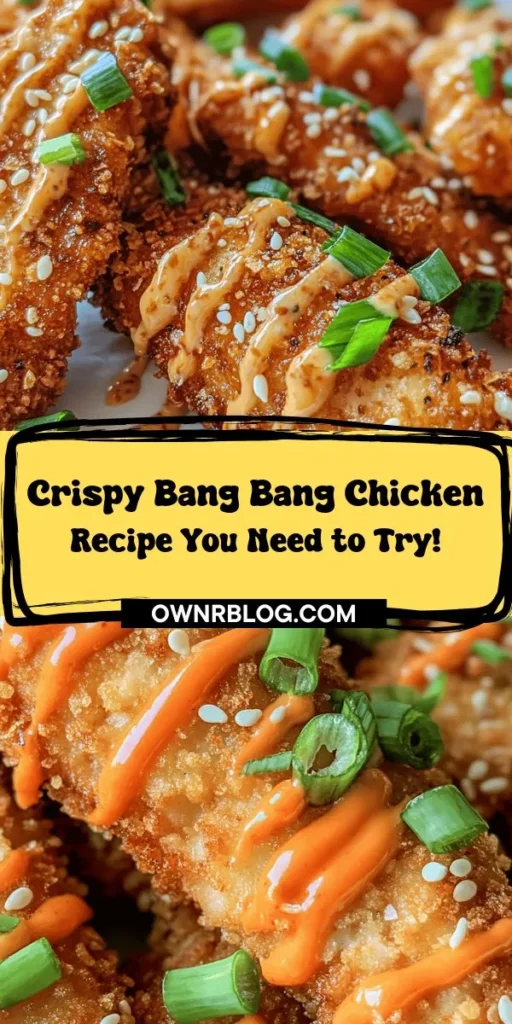 Discover the deliciousness of Bang Bang Chicken with this easy-to-follow recipe that yields perfectly crispy chicken every time. Originating from the bold flavors of Sichuan cuisine, this dish balances spicy and sweet flavors, making it an irresistible option for appetizers, main courses, or party snacks. Learn about its fascinating origins, essential ingredients, and step-by-step instructions to achieve that crunchy texture we all love. Whether you're entertaining guests or enjoying a cozy meal at home, Bang Bang Chicken is sure to impress. Dive into this culinary adventure and elevate your cooking game with this mouthwatering dish!