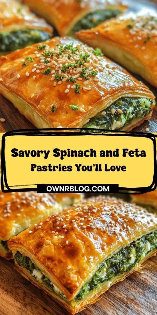 Discover the delicious world of Spinach and Feta Wrapped Delights! These savory pastries are perfect for any occasion, whether as a tasty appetizer or a comforting snack. Made with flaky puff pastry and a mouthwatering filling of fresh spinach, creamy feta, and a hint of nutmeg, these delights are both easy to prepare and packed with nutrition. Get ready to impress your guests with this gourmet treat! #SpinachAndFeta #SavoryPastry #Appetizer #DeliciousRecipes #CookingAtHome #HealthySnacking