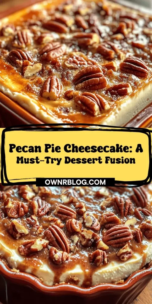 Indulge in the ultimate dessert experience with Pecan Pie Cheesecake Bliss! This heavenly treat combines the creamy richness of cheesecake with the sweet, nutty goodness of pecans, all sitting atop a buttery graham cracker crust. Perfect for holiday gatherings or special occasions, this stunning dessert promises to impress your guests and delight their taste buds. Discover the layers of flavor and texture that make this recipe a must-try, and bring a slice of bliss to your next celebration!